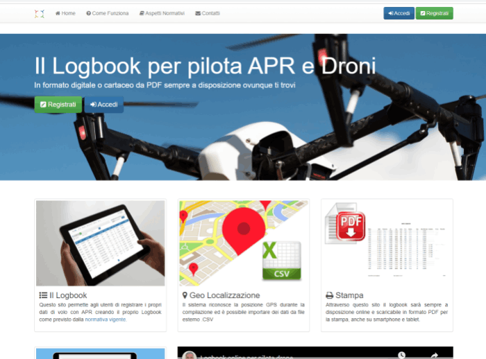 Applicazione web per registrae i voli eseguiti con droni e apr